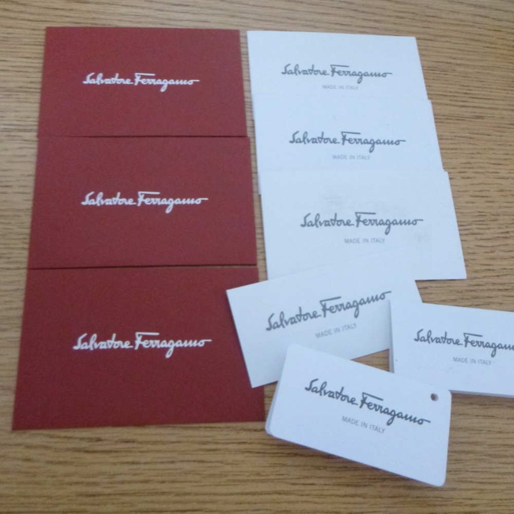 AUTHENTIC SALVATOR FERRAGAMO TAGS CARDS RECEIPT ENVELOPES {ONLY}